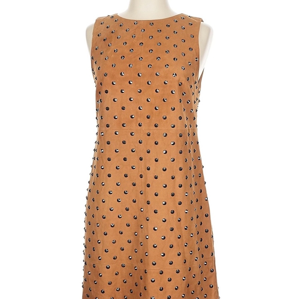 Alice + Olivia Clyde Studded Suede Leather Shift Dress